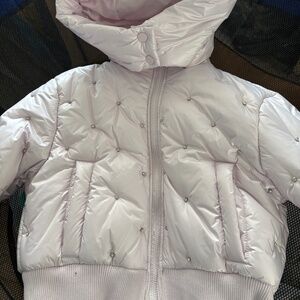 Girls Pink  Hooded Forever21 Puffer Jacket size Medium